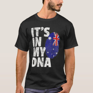 HET ZIT IN MIJN DNA Australisch Vlag Mannen Vrouwe T-shirt