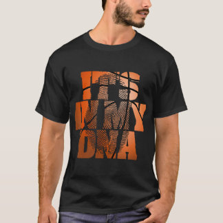 Het zit in mijn DNA basketbal vingerafdruk team co T-shirt