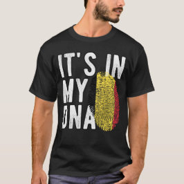 Het zit in mijn DNA België Vlag Vingerafdrukken T-shirt