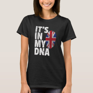 HET ZIT IN MIJN DNA Britse Vlag Engeland VK Groot- T-shirt