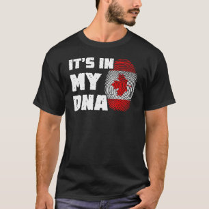 Het Zit In Mijn DNA Canada Vlag Vingerafdruk Manne T-shirt