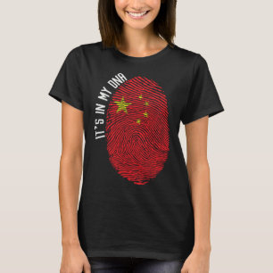 Het zit in mijn DNA China Vlag Vingerafdruk T-shirt
