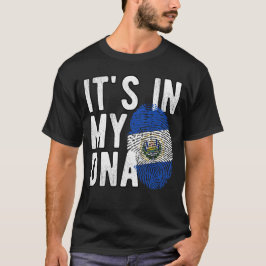 Het zit in mijn DNA El Salvador Vlag Vingerafdrukk T-shirt