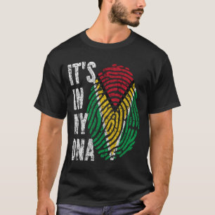HET ZIT IN MIJN DNA Guyana Flag Mannen Vrouwen Kin T-shirt