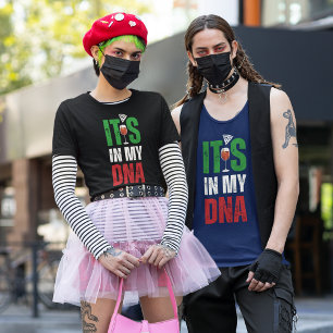 Het zit in mijn dna italiaanse trots met pizza sli t-shirt