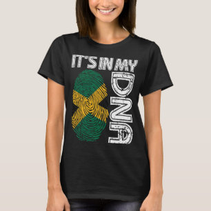 Het zit in mijn DNA Jamaicaanse vlag vingerafdruk T-shirt