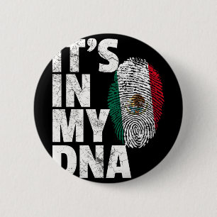 Het Zit In Mijn Dna Mexicaans Mexico Vlag Cinco De Ronde Button 5,7 Cm