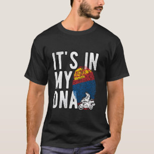 Het zit in Mijn DNA Mongolië Vlag Mongoolse motorf T-shirt