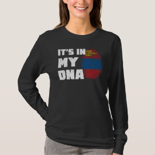 Het zit in mijn DNA Mongolië Vlag Vingerafdruk Man T-shirt