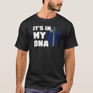 Het zit in mijn DNA Nauru Vlag Vingerafdruk Mannen T-shirt