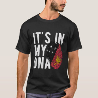 Het zit in mijn DNA Papoea Nieuw-Guinea vlag vinge T-shirt