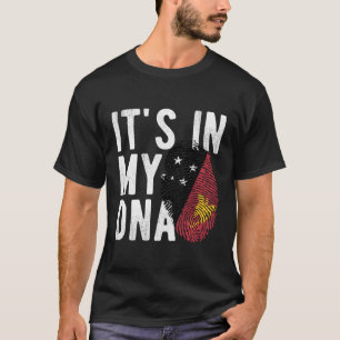 Het zit in mijn DNA Papoea Nieuw-Guinea vlag vinge T-shirt