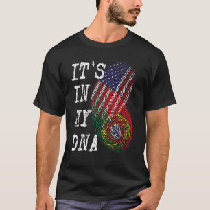 HET ZIT IN MIJN DNA Portugese Amerikaanse Vlag   U T-shirt