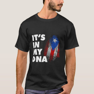 Het Zit In Mijn Dna Puerto Rico Vingerafdruk Boric T-shirt