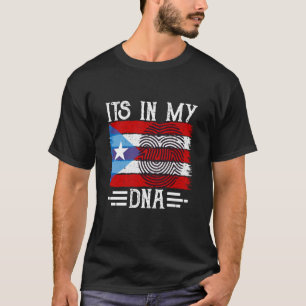 Het zit in mijn DNA Puerto Rico Vlag Vingerafdruk T-shirt