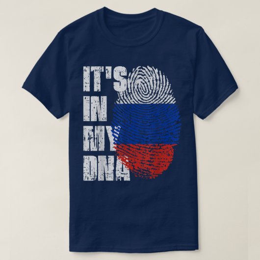 Het zit in mijn DNA Rusland Vlag Russisch  T-shirt (Design voorkant)