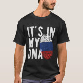 Het zit in mijn DNA Rusland vlag vingerafdruk T-shirt (Voorkant)