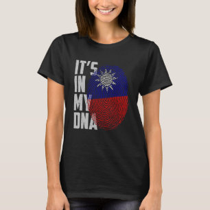 Het zit in mijn DNA Taiwan Taiwanese vlag Taiwan v T-shirt