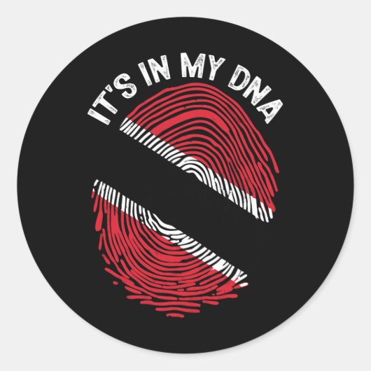 Het zit in mijn DNA Trinidad en Tobago Vlag Trotse Ronde Sticker (Voorkant)