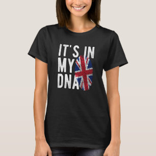 Het zit in mijn DNA Union Jack Vingerafdruk Britse T-shirt