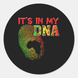 Het zit in mijn zwarte DNA geschiedenis wortels Af Ronde Sticker