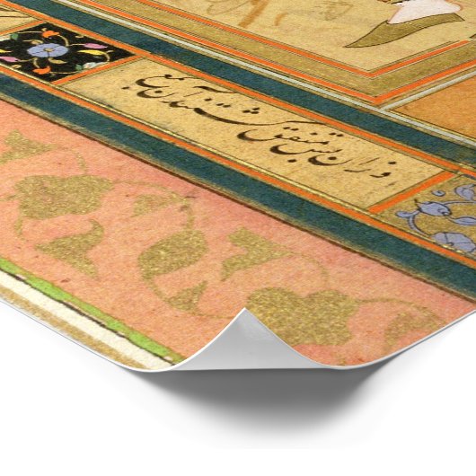 Het zittende meisje dat haar haar in de belletjes  poster (Hoek)