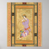 Het zittende meisje dat haar haar in de belletjes  poster (Voorkant)