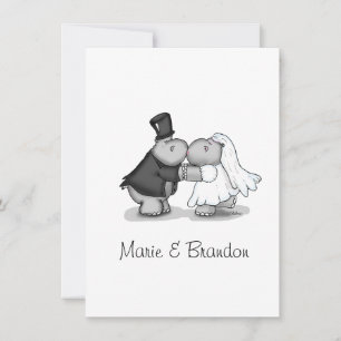Het zoenen Bride & Groom Hippos personaliseren