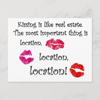 Het zoenen is als een vastgoedcitaat Liefde Quote Briefkaart