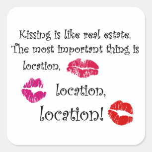 Het zoenen is als een vastgoedcitaat Liefde Quote Vierkante Sticker