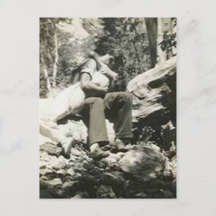 Het zoenen op de postkaart van de bossen