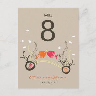 Het zoenen van viskoralen Beach Whimsical Cute Wed Briefkaart