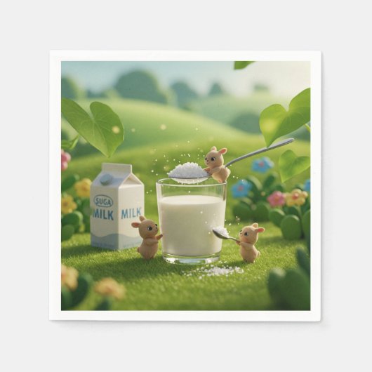 Het zoete melkfeest servet (Voorkant)