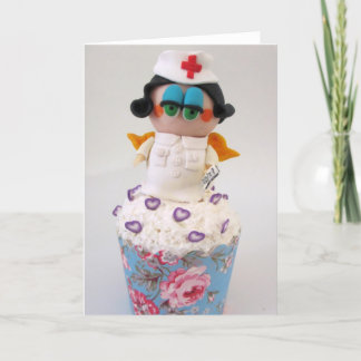 Het zoete Wenskaart van Cupcake van de Engel van Feestdagen Kaart