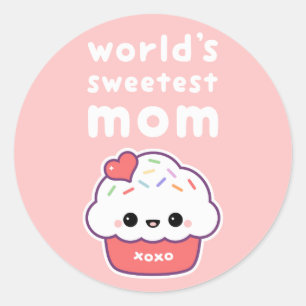 Het Zoetste Mamma van de wereld Ronde Sticker