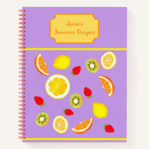 Het zomer kookboek - kleurrijke zomer vruchten notitieboek