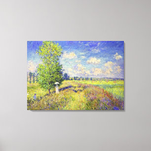 Het zomerpapaverveld van Claude Monet Canvas Afdruk