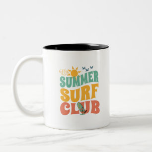 Het zomerreces van de Club-Beach-Summer-Surf-Funny Tweekleurige Koffiemok