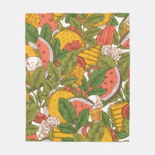 Het zomervoedsel naadloos. Sanchei's, consumptie-i Fleece Deken