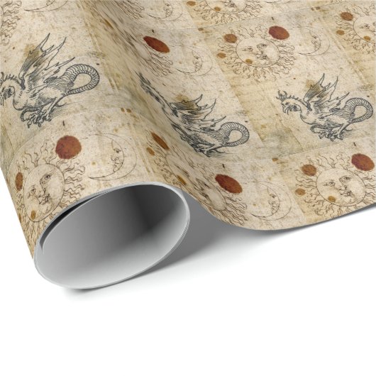 HET ZON, HET MOON EN HET BASILISOUDE PARCHMENT CADEAUPAPIER (Rol Hoek)