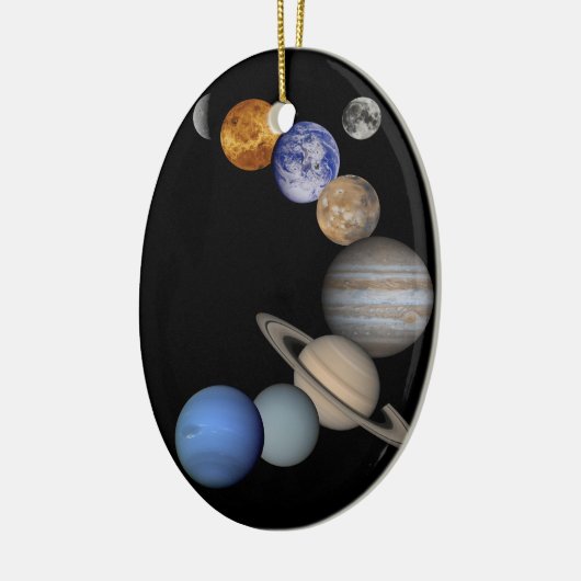 Het zonnestelsel bestrijkt onze planeten keramisch ornament (Links)