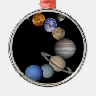 Het zonnestelsel bestrijkt onze planeten metalen ornament