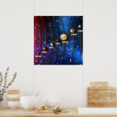 Het zonnestelsel poster (Keuken)