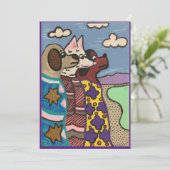 Het zoutmeer, honden, kunst kaart (Staand voorkant)