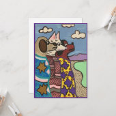 Het zoutmeer, honden, kunst kaart (Voorkant / Achterkant in situ)