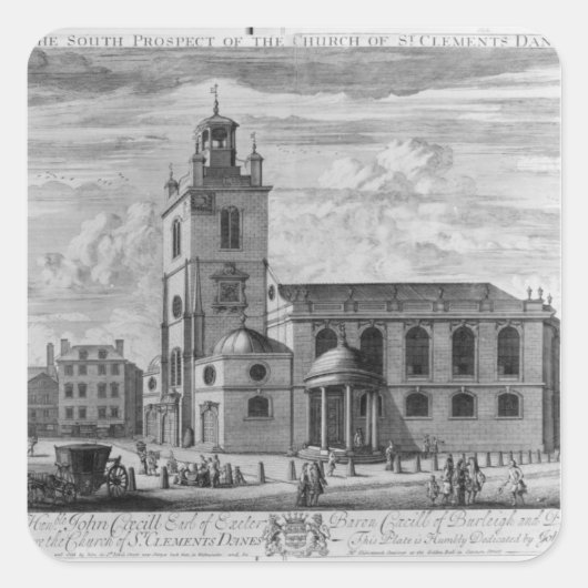 Het zuidelijke vooruitzicht van de St. Vierkante Sticker (Voorkant)