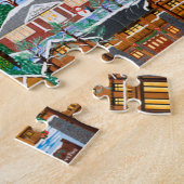 Het zusterdorp onder de moonpuzzel legpuzzel (Zijkant)