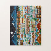 Het zusterdorp onder de moonpuzzel legpuzzel (Verticaal)