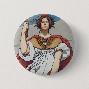 Het zwaard is getekend, de marine benadrukt het. ronde button 5,7 cm