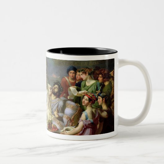 Het zwaard van Damocles Tweekleurige Koffiemok (Rechts)